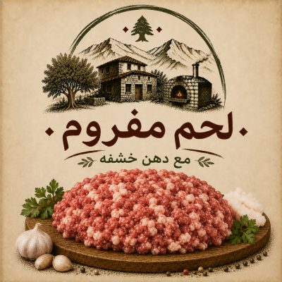 لحم مفروم مع دهن خشنه